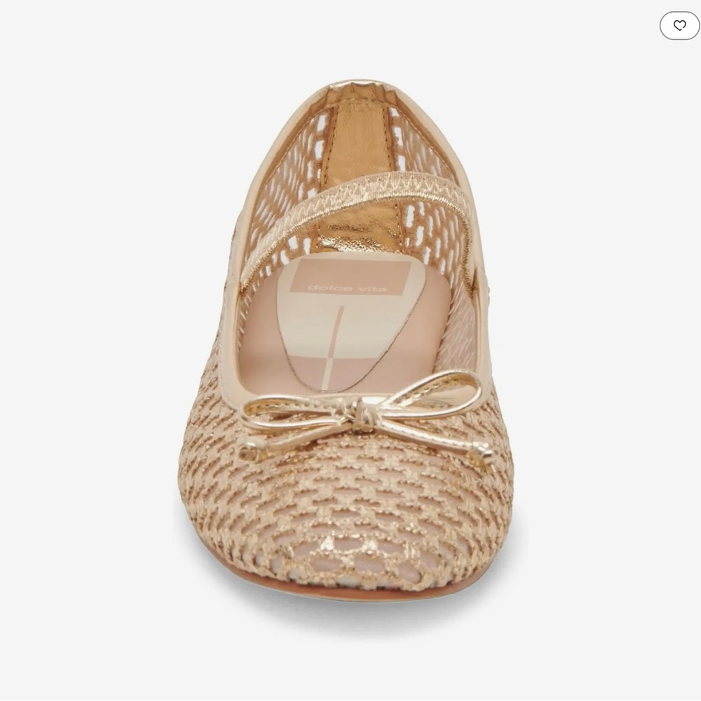 Dolce Vita Carin Gold Mesh Ballet Flats - Picture 2 of 7